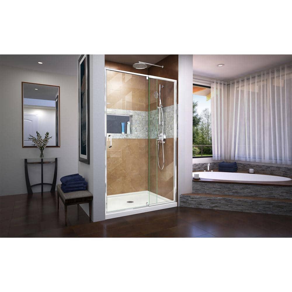 DreamLine SHDR-22487200-01 Flex 44" W x 72" H Pivot Semi-Frameless Pivot Shower Door with Clearmax Technology