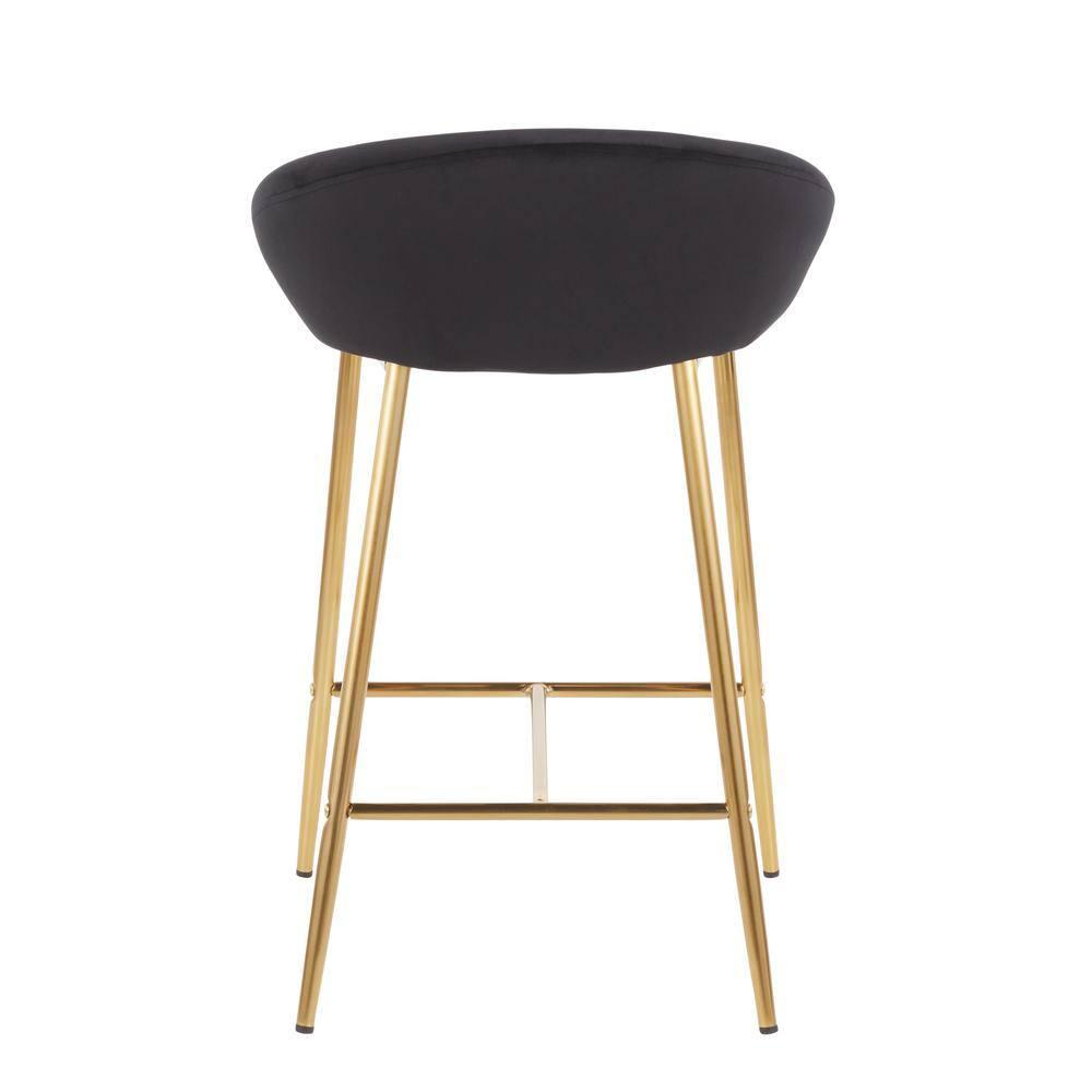 Wenty Glam Upholstered Counter Stool with Metal Frame (Set of 2)