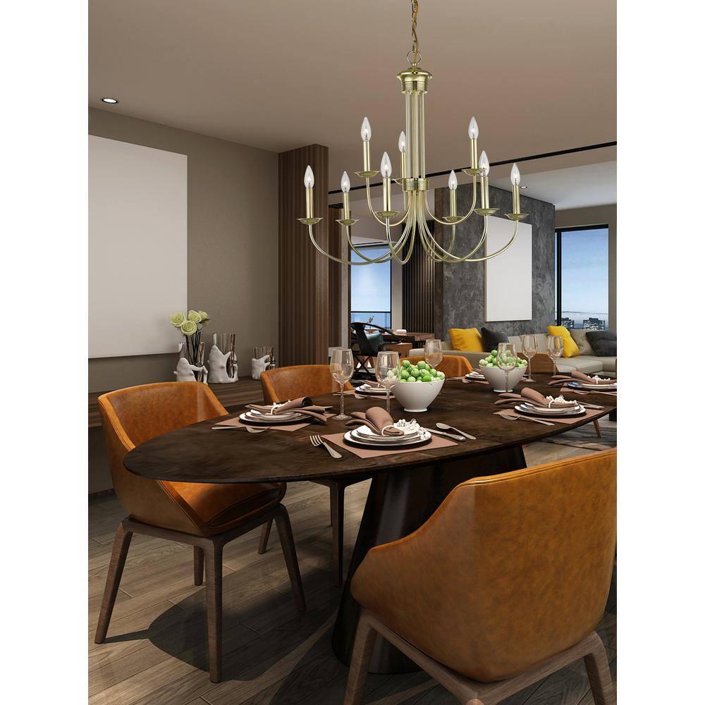 Livex Lighting Estate 9 - Light Chandelier in  Polished Brass
