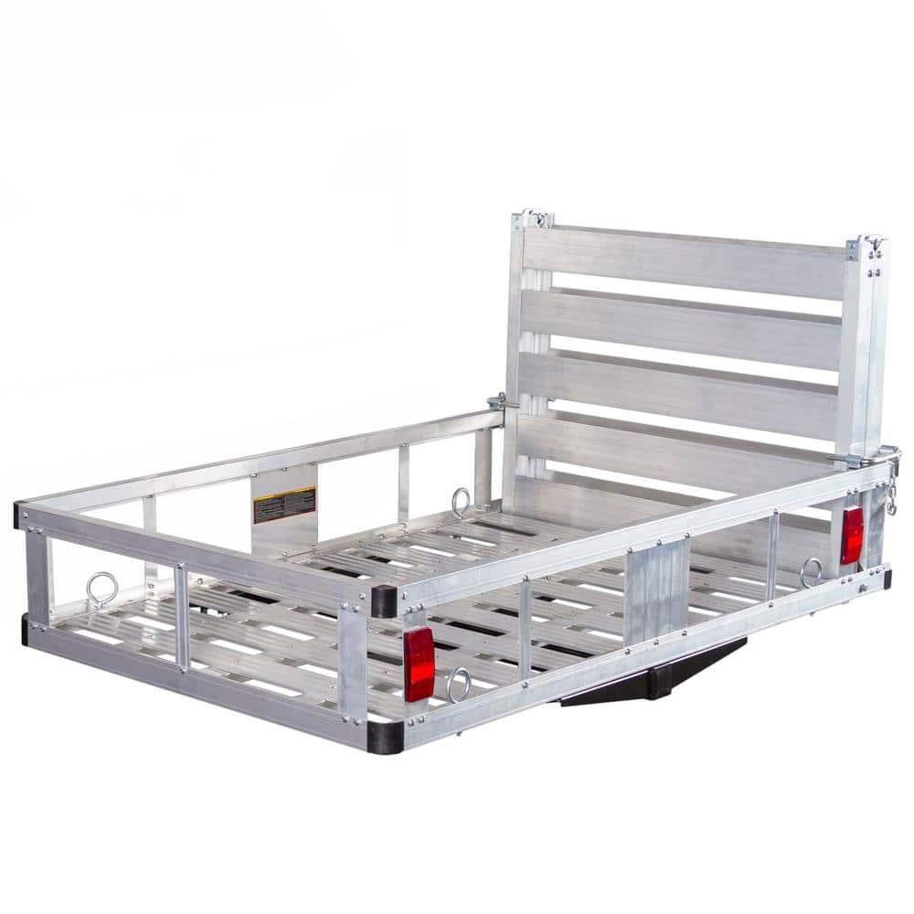 Elevate Outdoor ACC500-DLX Deluxe Aluminum Basket Hitch Cargo Carrier and Ramp - 500 lb Cap