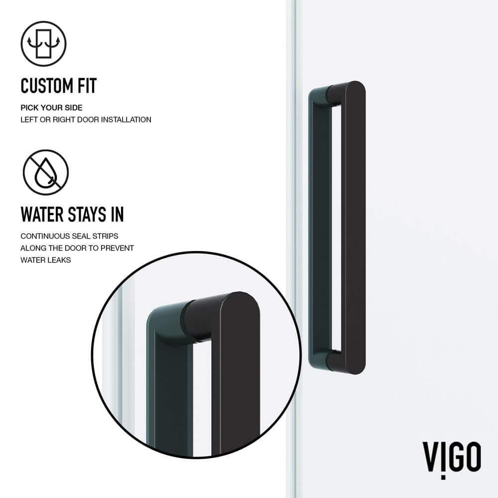 Elan 68-72" W x 76" H Sliding Frameless Shower Door with 3/8" Clear Glass