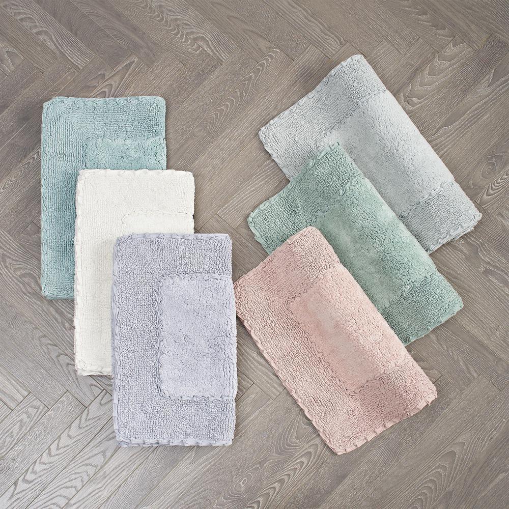Lavender Cotton Ruffle Border Bath Rug Set, 20" x 32"