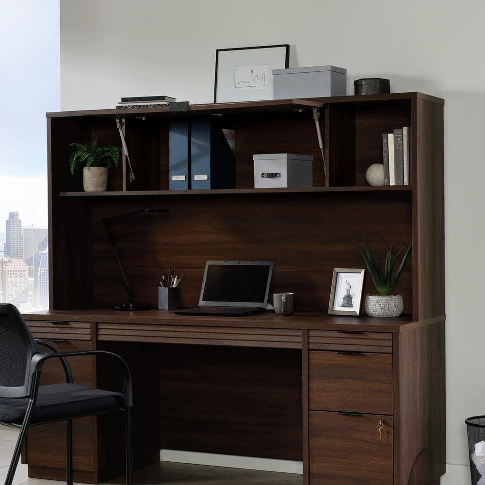 Sauder Palo Alto Engineered Wood Desk Hutch in Spiced Mahogany