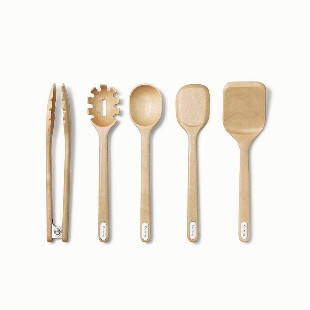 Caraway Birch Wood Utensils, Set of 5