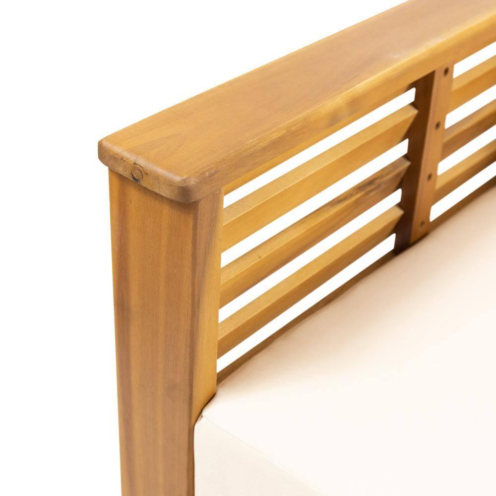 Christopher Knight Home Rabun Outdoor Acacia Wood 4 Seater Chat Set with Cushions, Cream/Teak