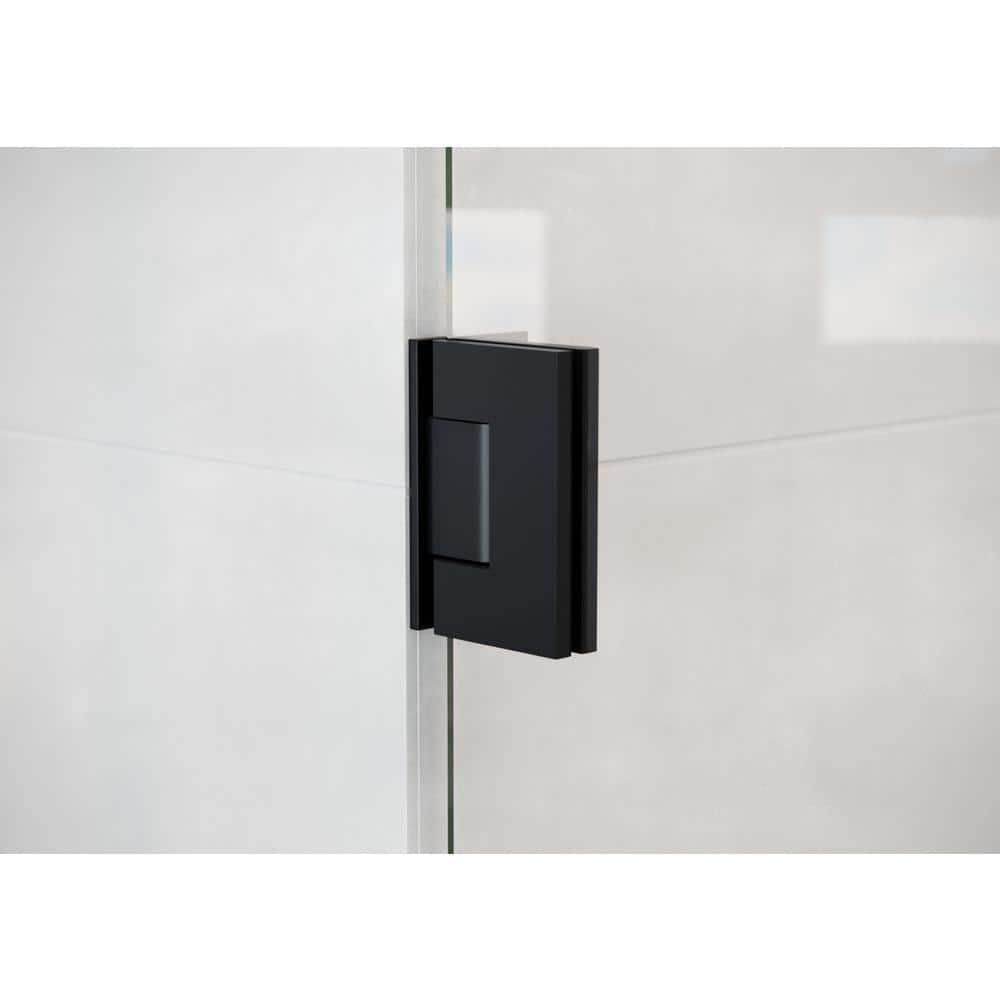 Glass Warehouse Illume 36.5 in. x 78 in. Fully Frameless Wall Hinge Shower Door GW-WH-36-5-MB
