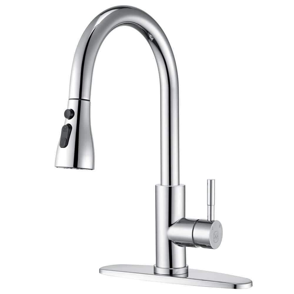 GAGALIFE Single Handle Pull Down Sprayer Kitchen Faucet High Arc Stainless Steel Faucet with 3-Function Sprayer JJL-CL-PT-SDP-C