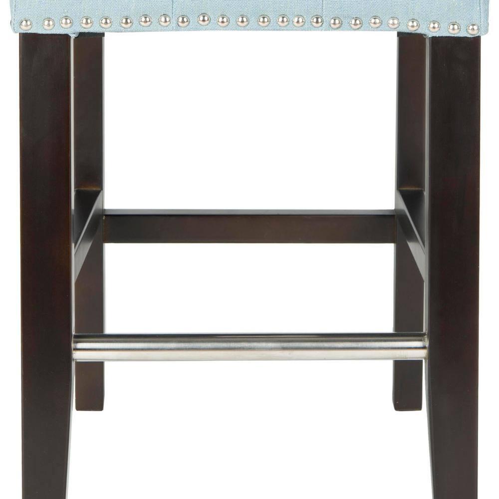 Thompson 23.9" Linen Counter Stool W/ Silver Nailheads - Sky Blue - Safavieh