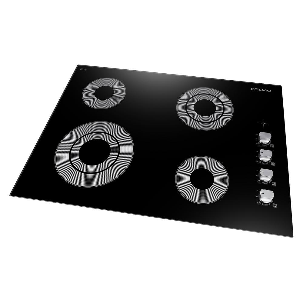 Cosmo 30 in. Electric Ceramic Glass Cooktop with 4 Burners, Dual Zone Elements, Hot Surface Indicator Light and Control Knobs