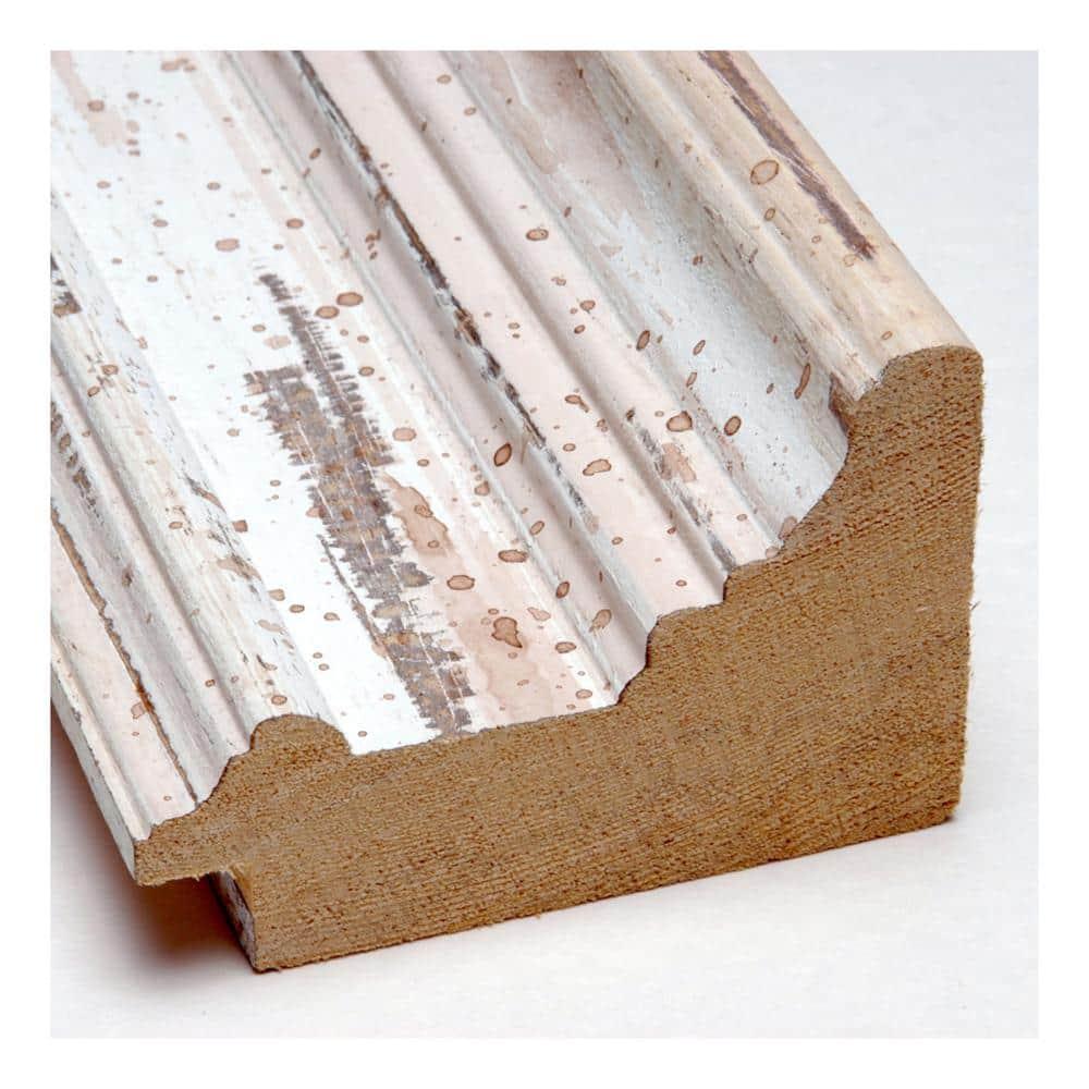 Amanti Art Alexandria White Wash Beveled Wood Wall Mirror 29.25 x 41.25 in.