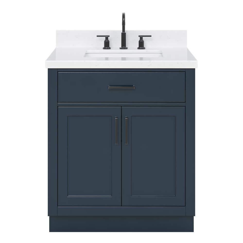 Tidworth 30.25'' Single Bathroom Vanity with Carrara Quartz Top