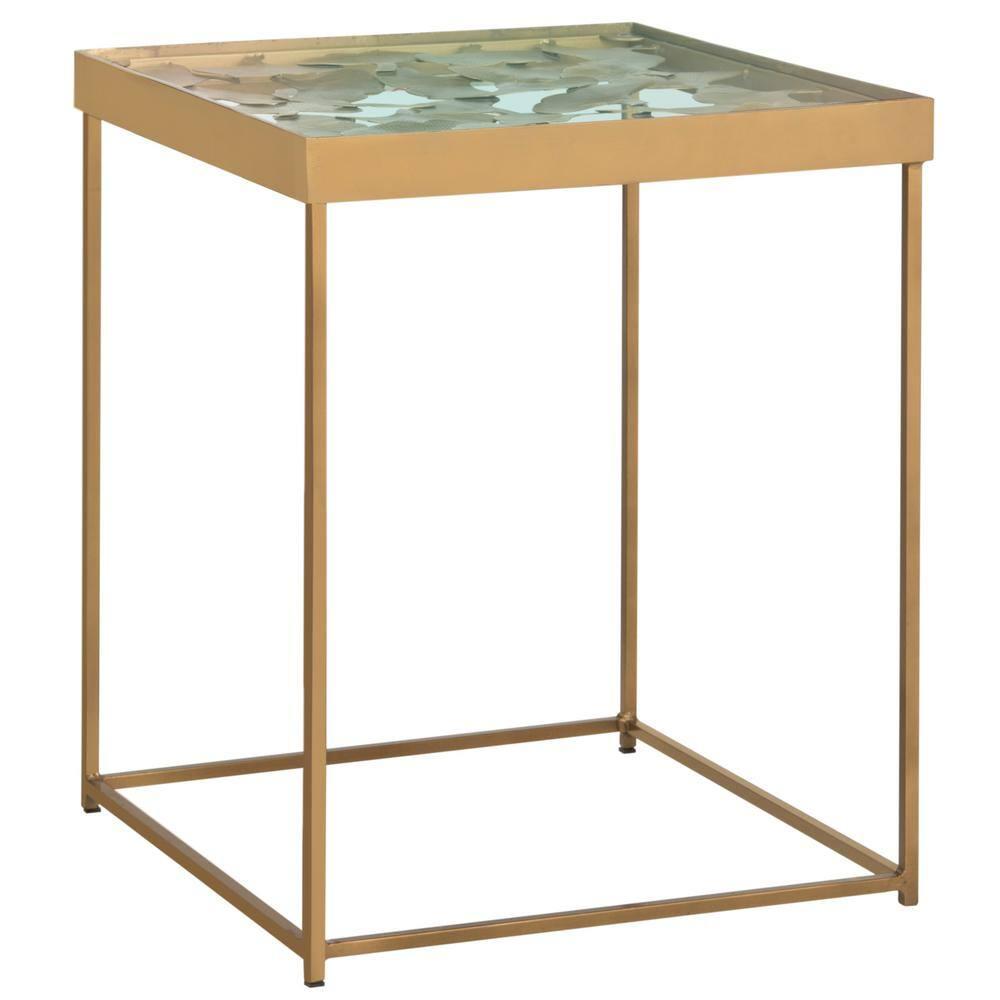 Lilian Leaf Side Table - Antique Brass - Safavieh.