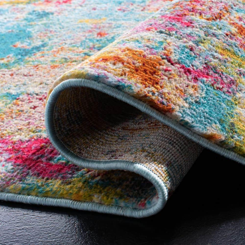 Luxor LUX332 Power Loomed Area Rug - Aqua/Fuchsia - 4'x6' - Safavieh.