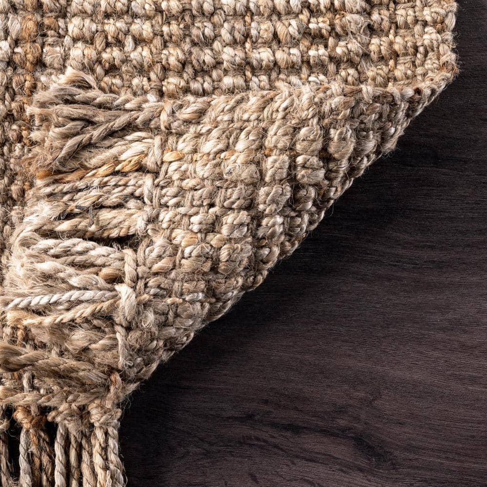 nuLOOM Daniela Chunky Jute Natural 2' 6" x 10' Farmhouse Runner Rug