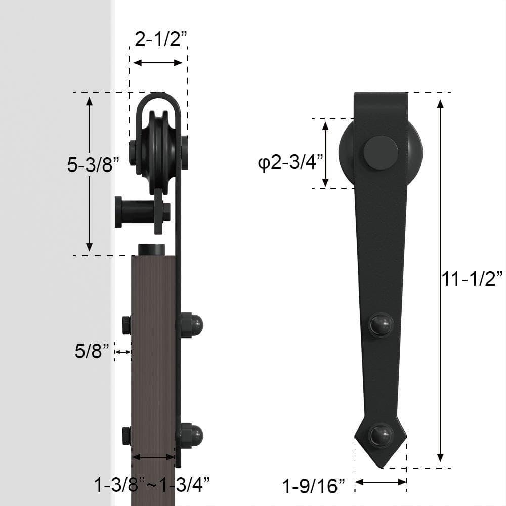 Lazio Sliding Standard Single Barn Door Hardware Kit