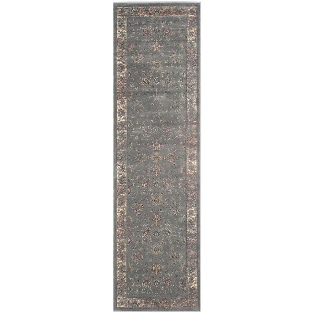 SAFAVIEH Vintage Jaxon Traditional Runner Rug, Grey/Multi, 2'2" x 12'