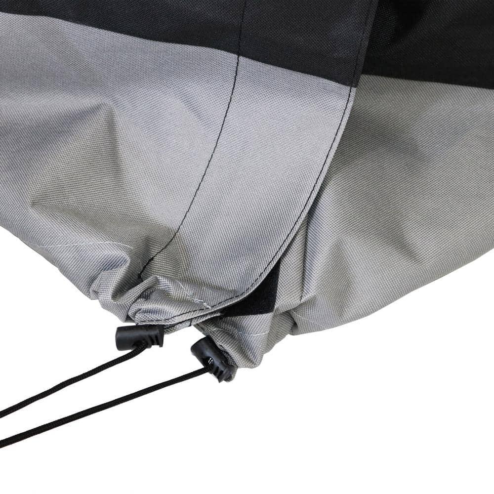 Sunnydaze Outdoor Weather-Resistant Heavy-Duty Polyester with PVC Backing Firewood Log Rack Cover - 6' - Gray and Black