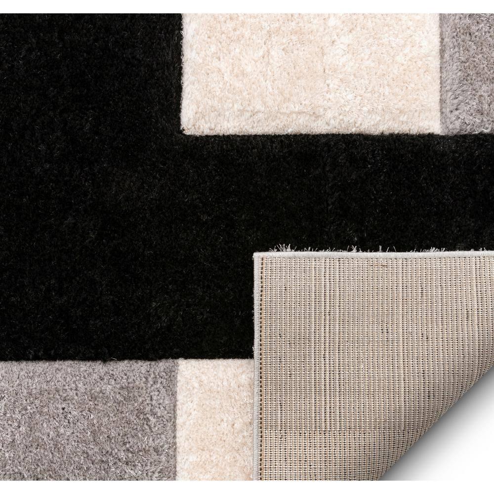 Cobina Geometric Shag Black/Gray Area Rug
