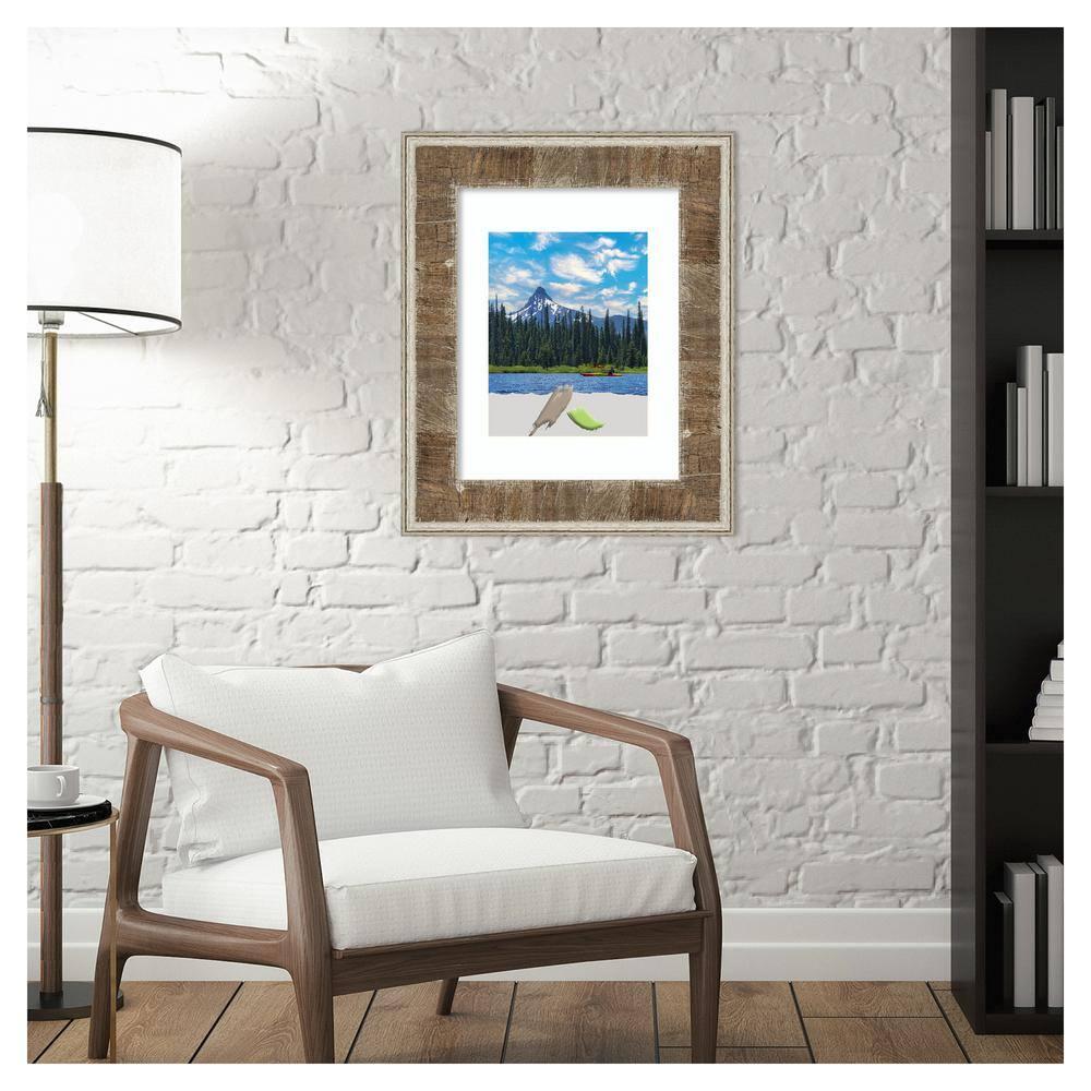 Amanti Art Farmhouse Brown Narrow Wood Picture Frame Opening Size 11x14 in. (Matted To 8x10 in.)