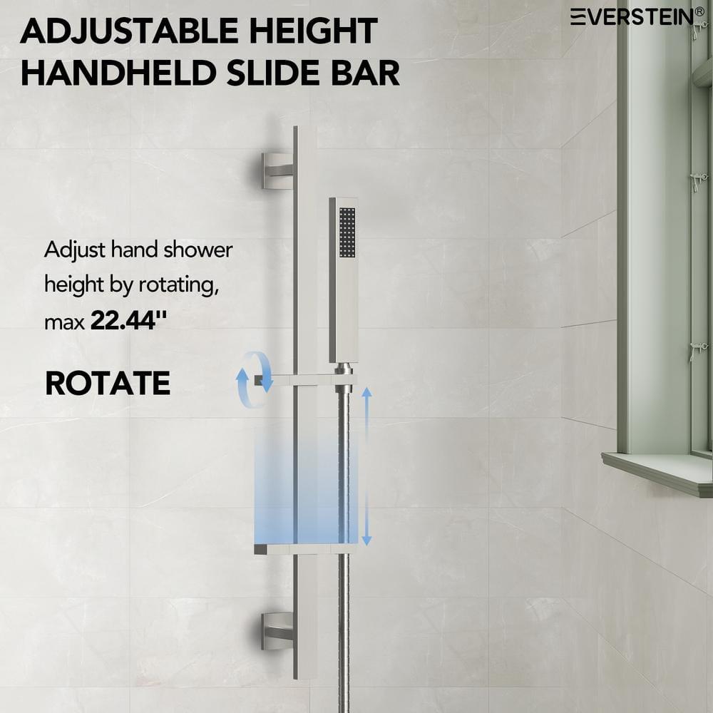 DualJetSpa 15-Spray Patterns 16" & 6" Dual Shower Head, Shower FaucetSystem with Thermostatic Rough-in Valve and Body Jets