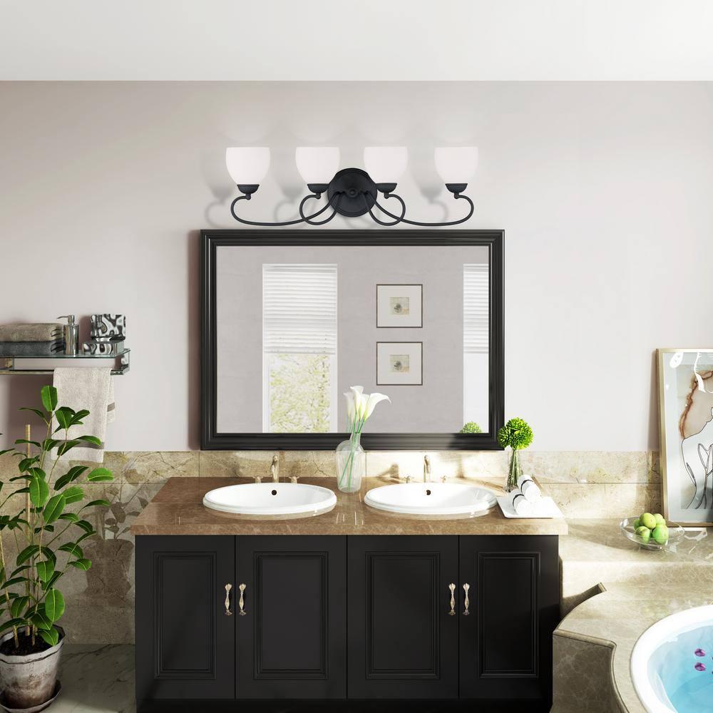 Livex Lighting Brookside 4 - Light Vanity in  Black