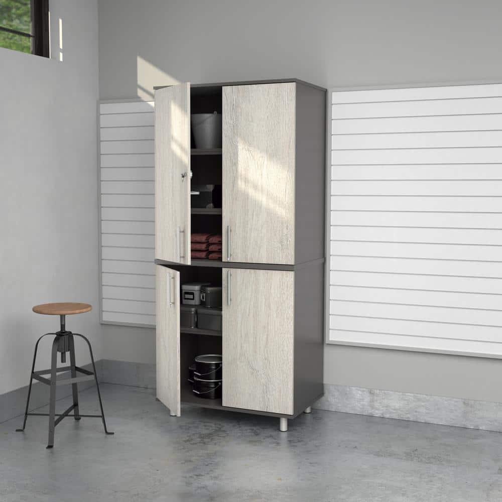 Inval America Kratos 5-Shelf Garage Storage Cabinet in Chantilly/Dark Gray