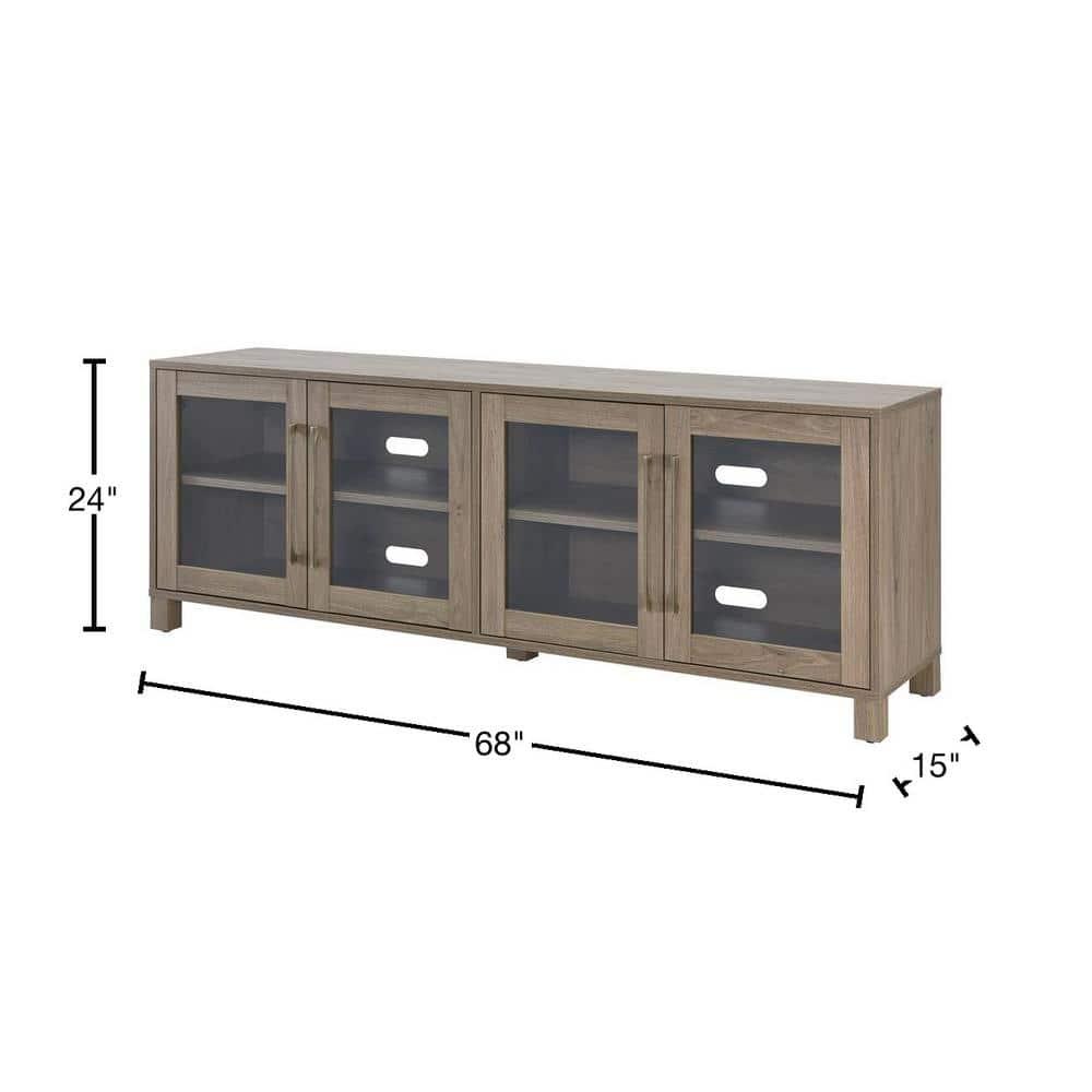 Evelyn&Zoe Quincy Rectangular TV Stand for TV's up to 75", Antiqued Gray