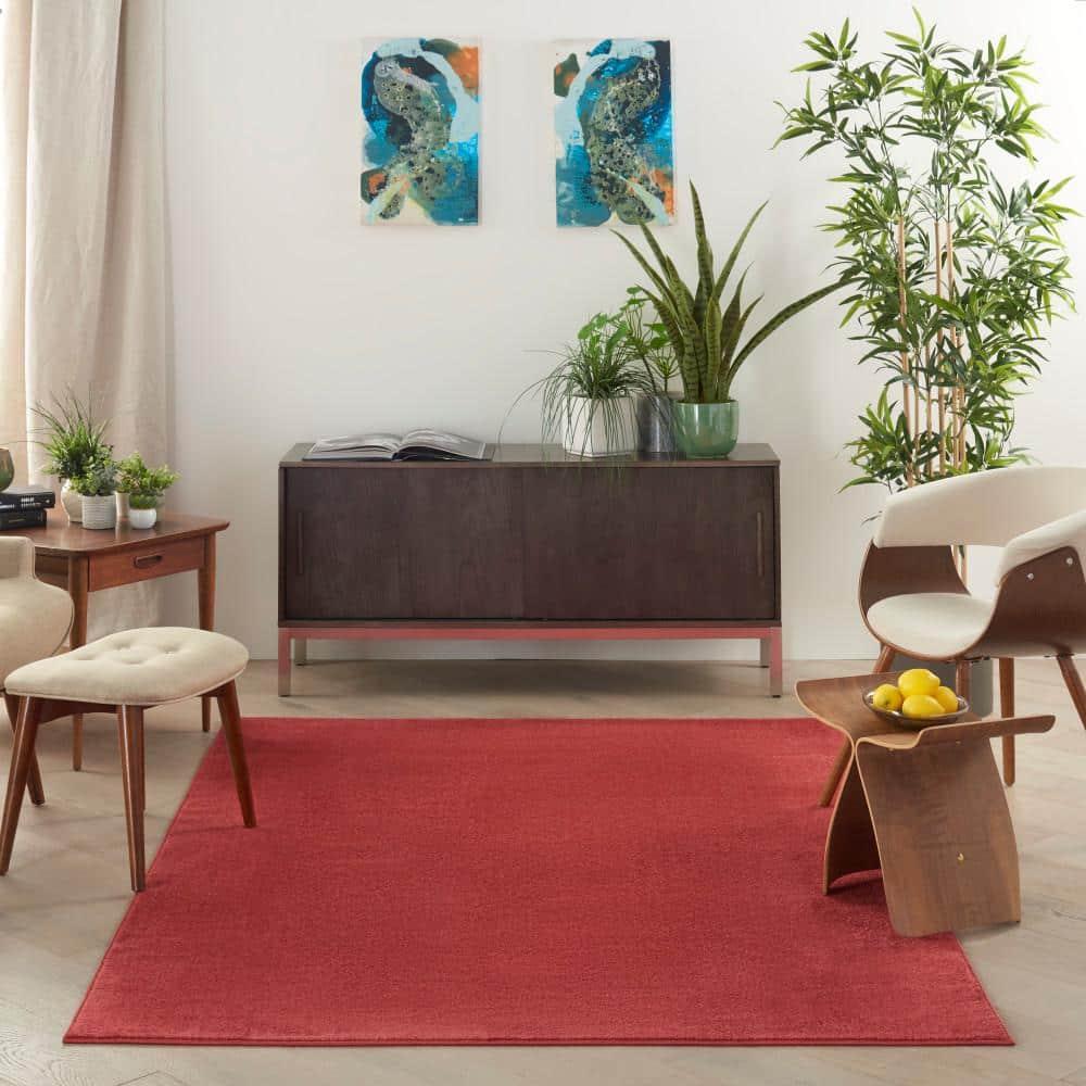 Nourison Essentials Easy Care Indoor Outdoor Area Rug - Brick Red 4' x 6'