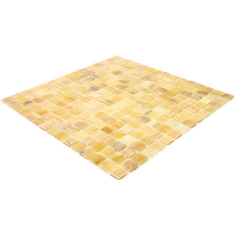 Apollo Tile Celestial 12 in. x 12 in. Glossy Yale Blue Glass Mosaic Wall and Floor Tile (10 sq. ft./case) (10-pack)