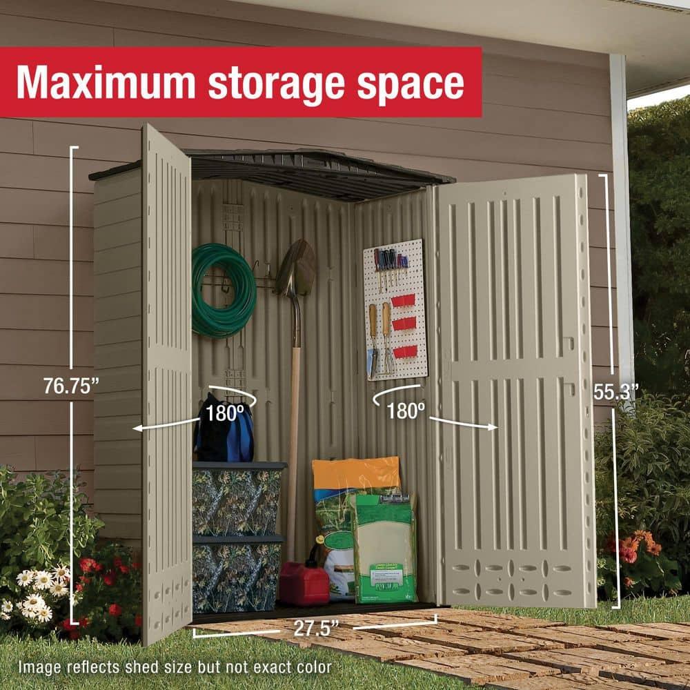 Rubbermaid 5 ft. x 2 ft. Vertical Shed - Small  78.5"L x 29.7"W x 14.4"H