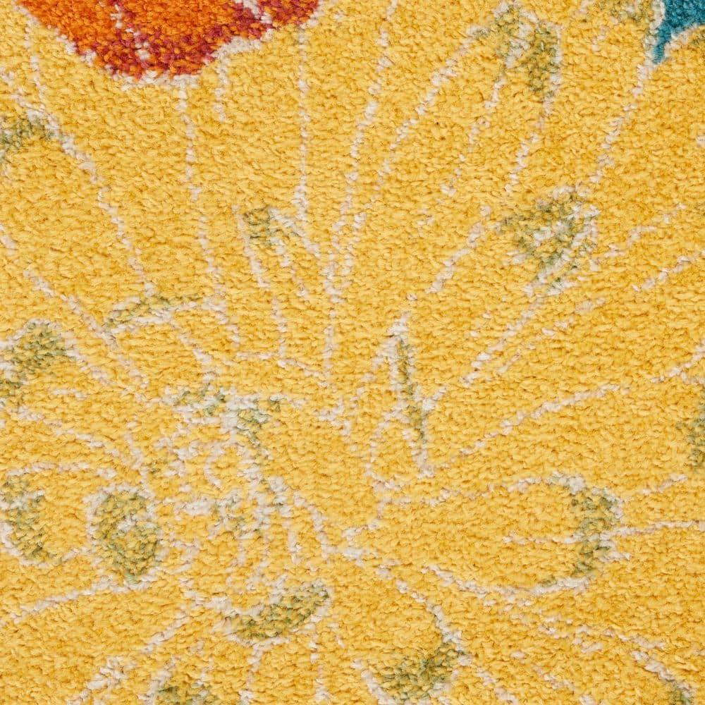 Nourison Allur Oversized Flowers Indoor Area Rug Turquoise Multicolor 4' x 6'