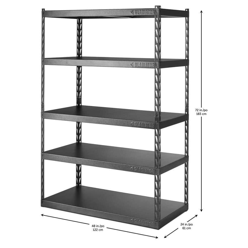 Gladiator® 48" Wide EZ Connect Rack With Five Deep Shelves