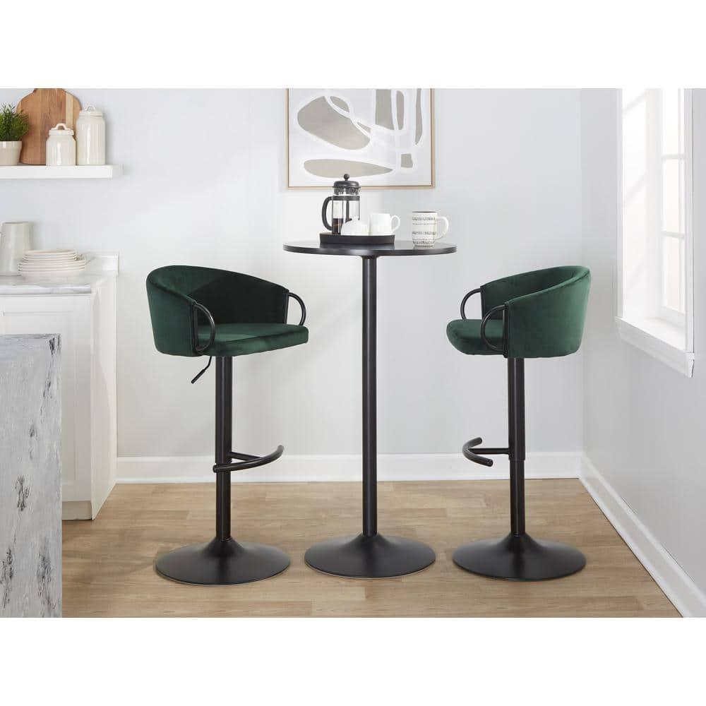 LumiSource Swivel Upholstered Adjustable Height Counter Stool with Metal Frame