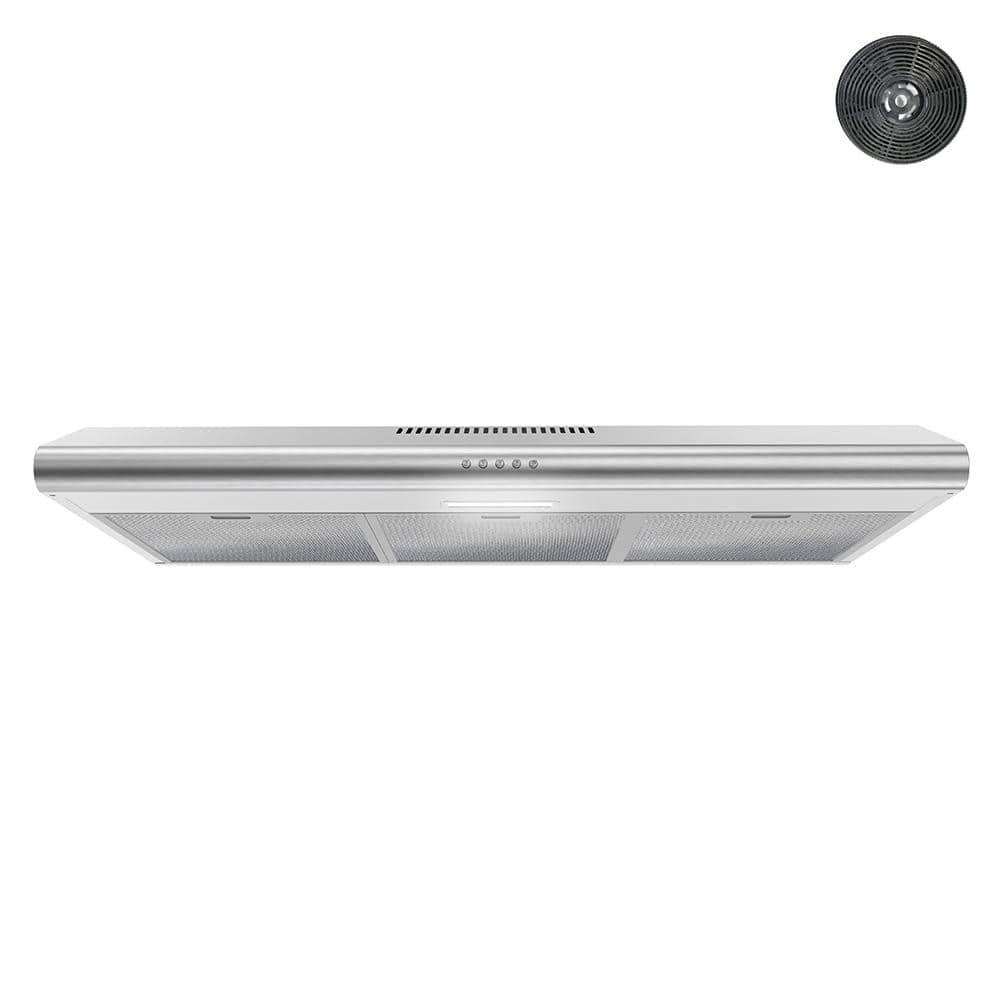 Streamline Amendola 36" 80 Cubic Feet Per Minute Convertible Under Cabinet Range Hood with Mesh Filter and Light Included