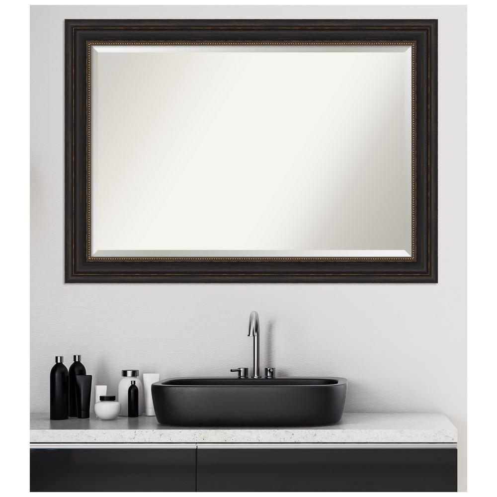 Amanti Art Accent 41.0-Inches x 29.0-Inches Framed Rectangle Bathroom Vanity Mirror ( Burnished Bronze )
