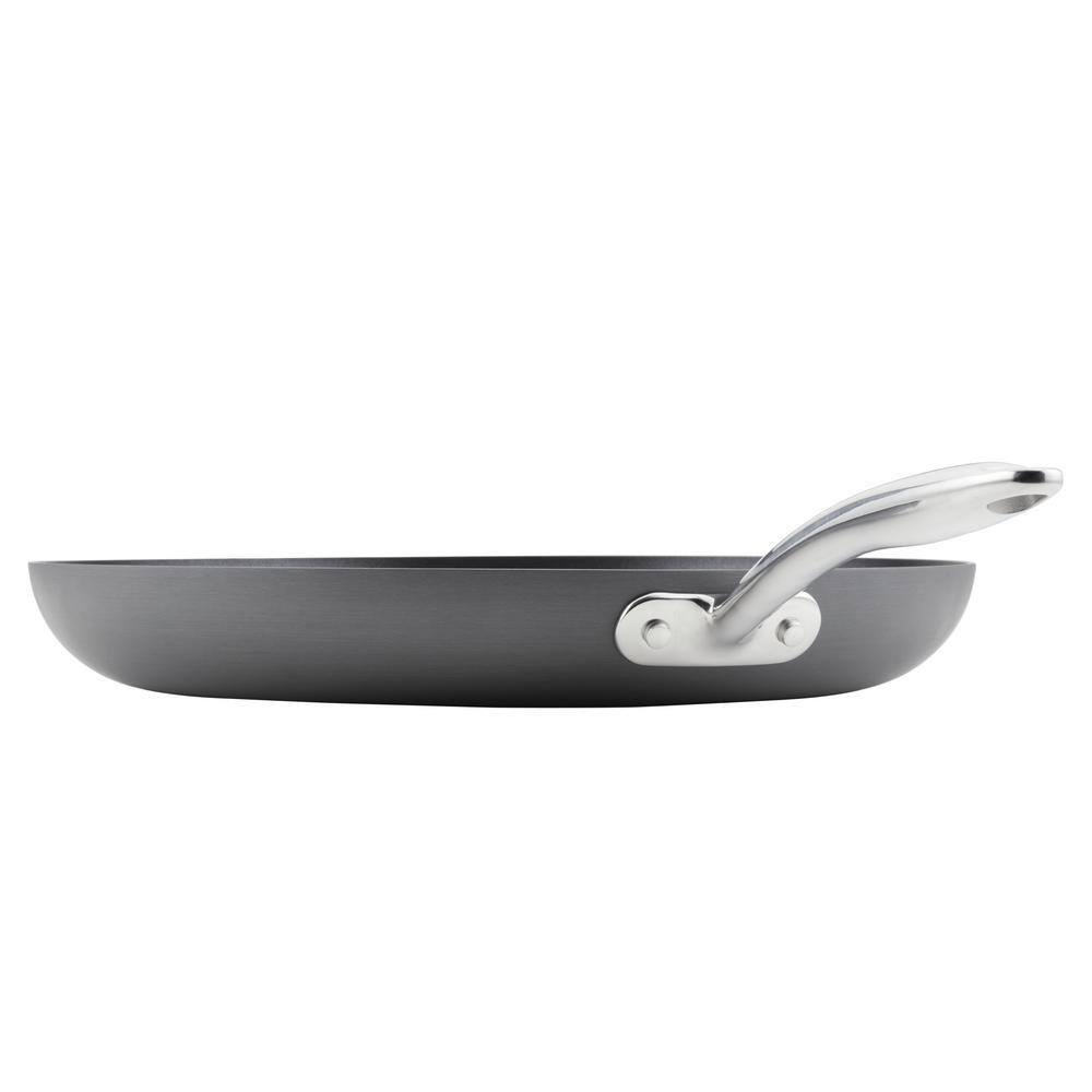 Rachael Ray Hard Anodized 14 inch Nonstick Frying Pan with Helper Handle, Gray