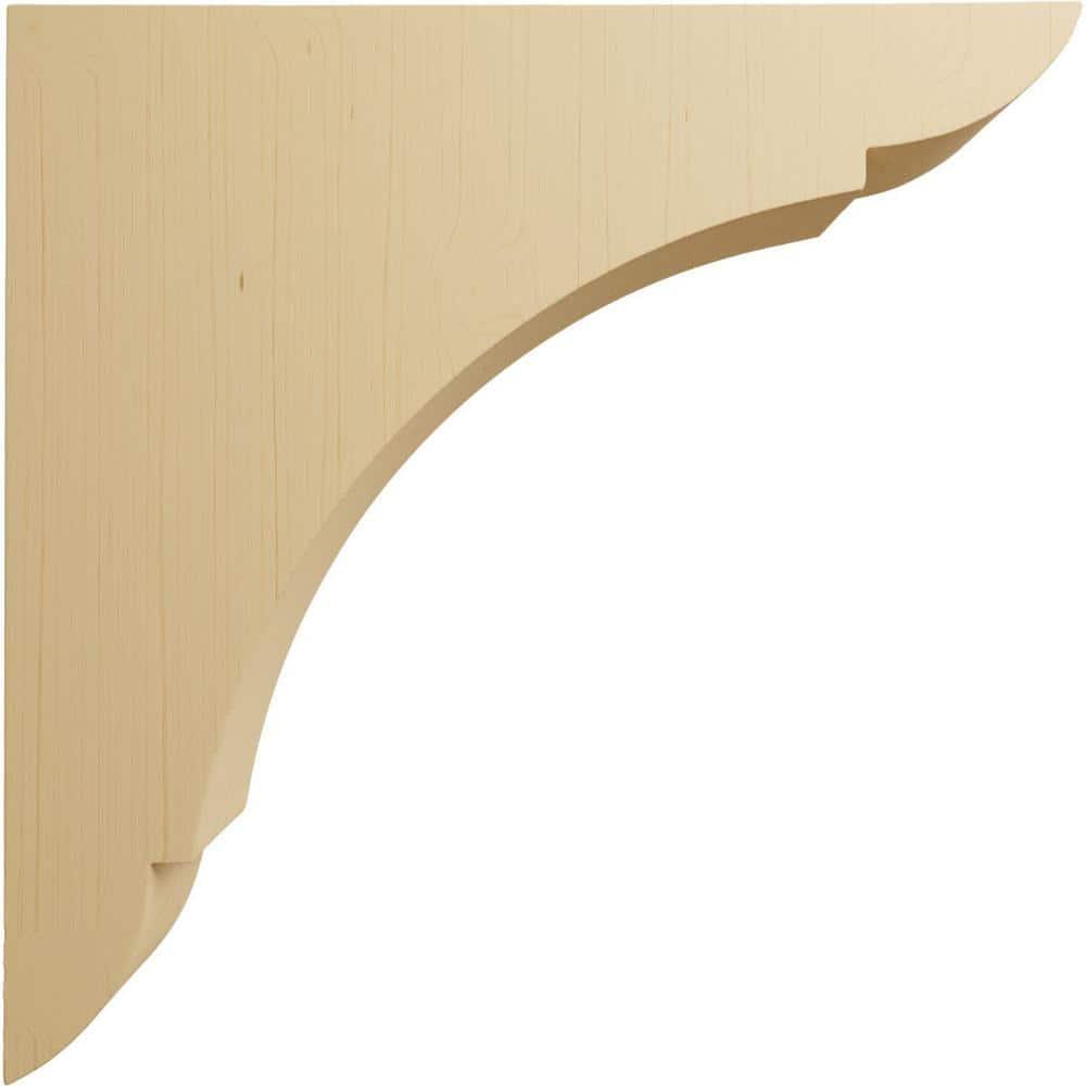 Ekena Millwork BKTW01X08X08OLAL Medium Olympic Wood Wood Brackets, 1 3/4"W x 8"D x 8"H , Alder