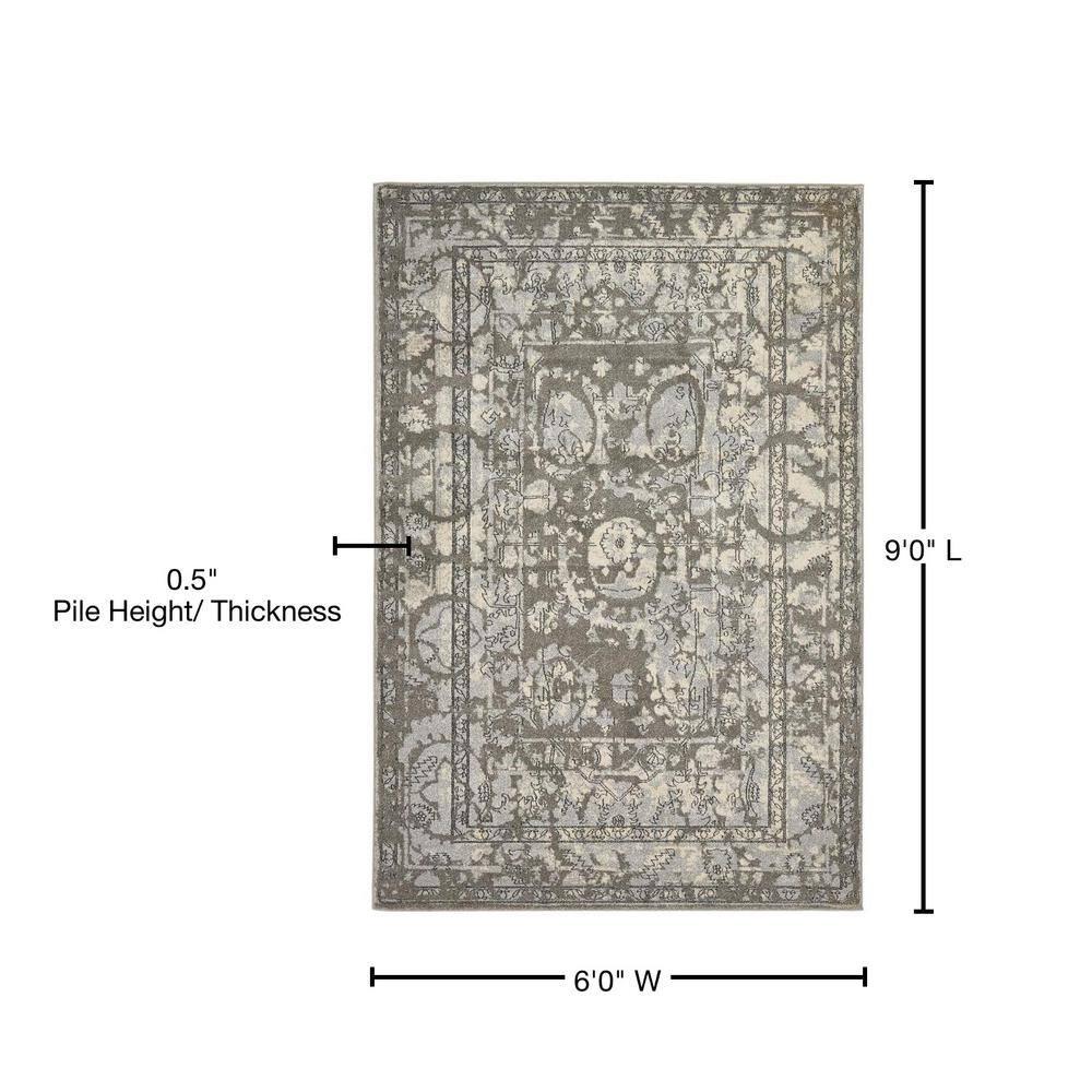 Unique Loom 6' 1 x 9' 0 Gray La Jolla Vintage Area Rug