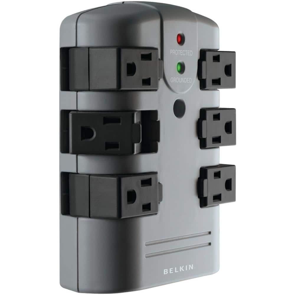 6-Outlet Pivot Plug Surge Protector Wall Mounted Power Strip