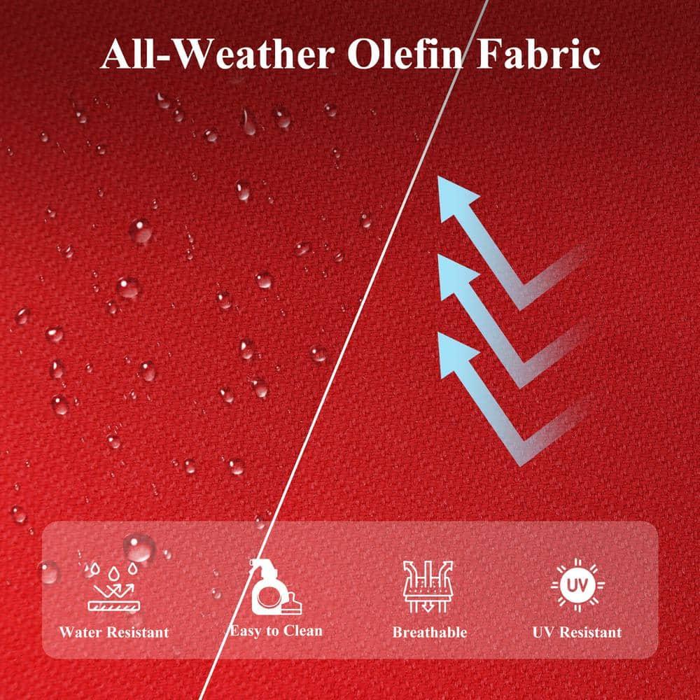 MeetLeisure 4 Pieces Outdoor Patio Furniture Set，Including 2 Swivel Rocking Chairs with 2 Ottomans,Red