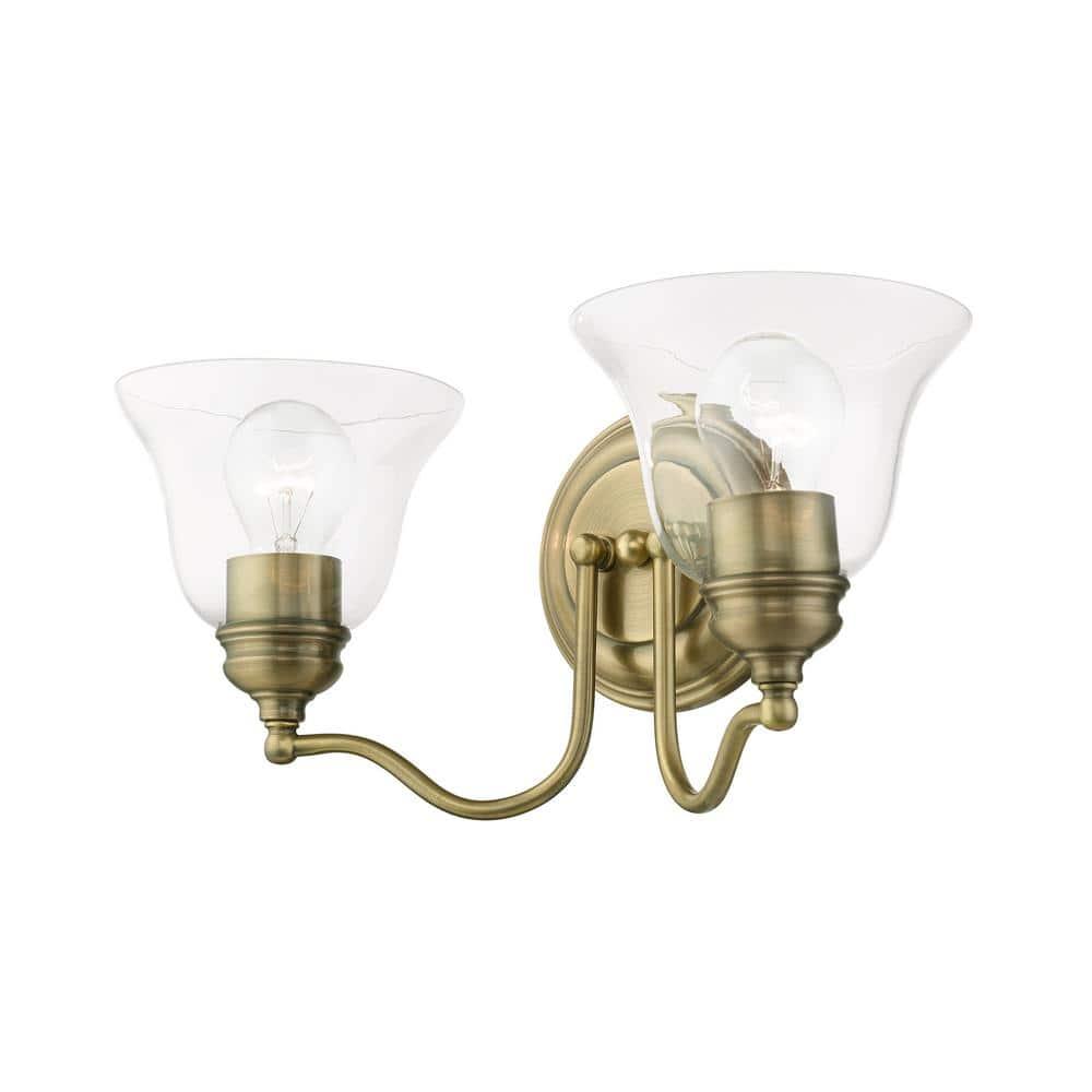 Livex Lighting Moreland 2 - Light Vanity in  Antique Brass