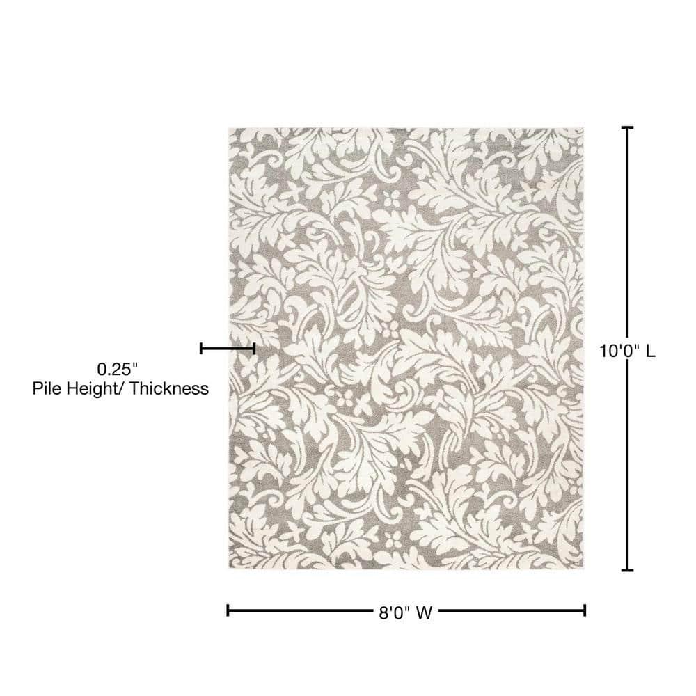 Amherst AMT425 Power Loomed Indoor Area Rug - Dark Grey/Beige - 8'x10' - Safavieh