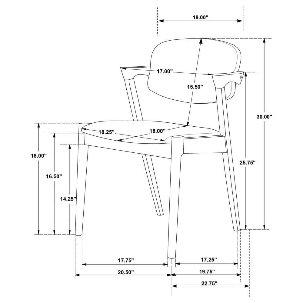 Saltoro Sherpi Wooden Modern Dining Side Chair, Gray, Set of 2