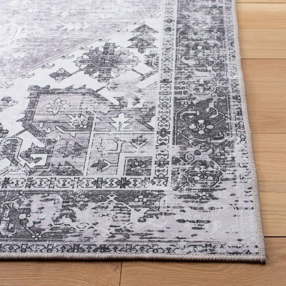 Tucson Vintage Persian TSN102 Power Loomed Machine Washable Skid-Resistant Indoor Area Rug - Dark Sage/Ivory - 5'x5' - Safavieh