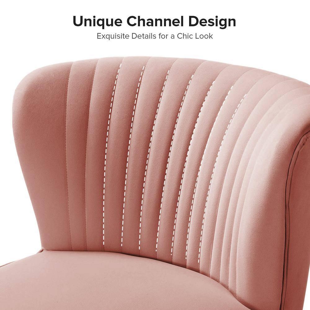 HULALA HOME Monica Upholstered Modern Tufted Accent Side Chair with Gold Legs by  PINK