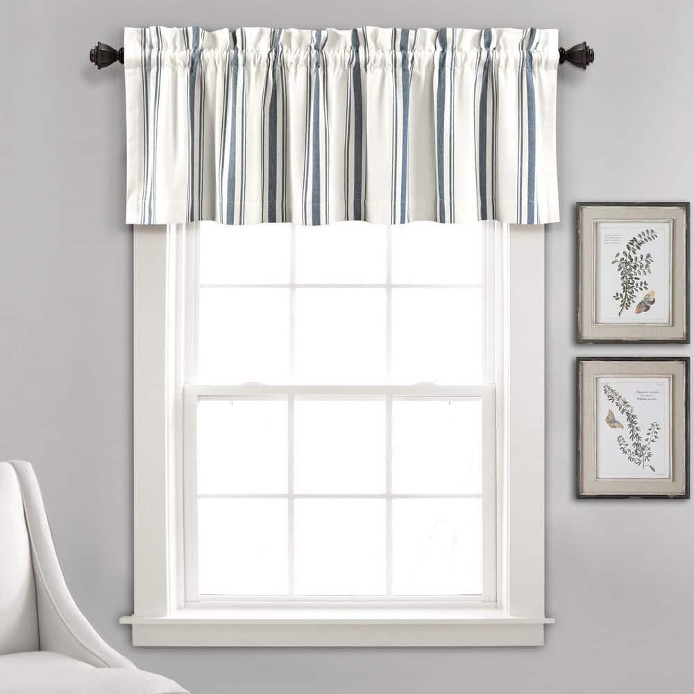 Lush Decor Farmhouse Stripe Striped Ruffled 52'' W Window Valance