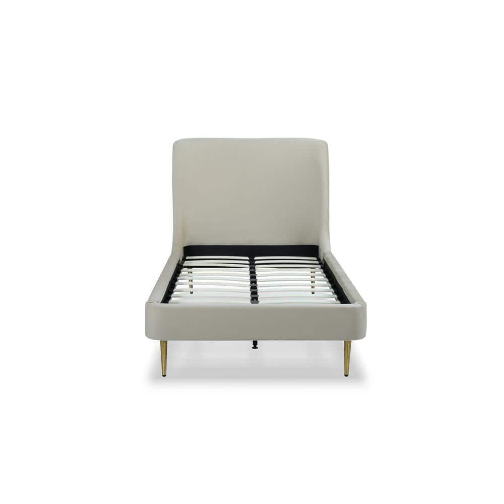 Twin Heather Velvet Upholstered Bed - Manhattan Comfort