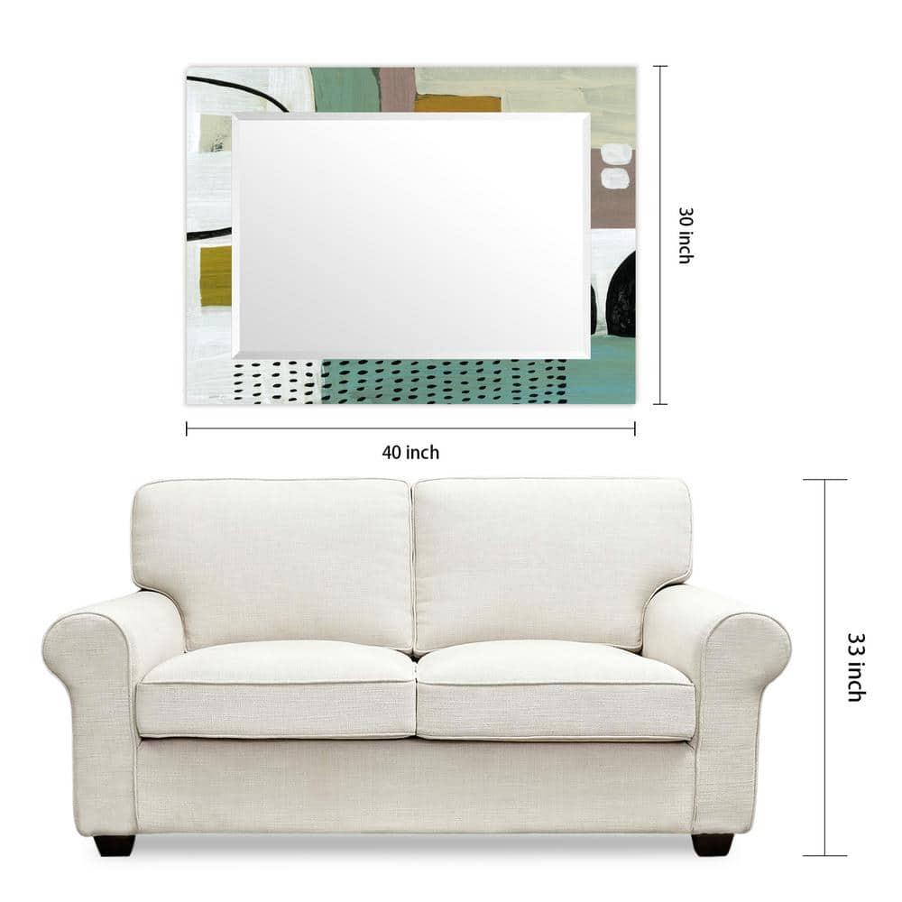Empire Art Direct TAM-140604-4030 'Introductions'Rectangular Beveled Mirror on Free Floating Printed Tempered Art Glass