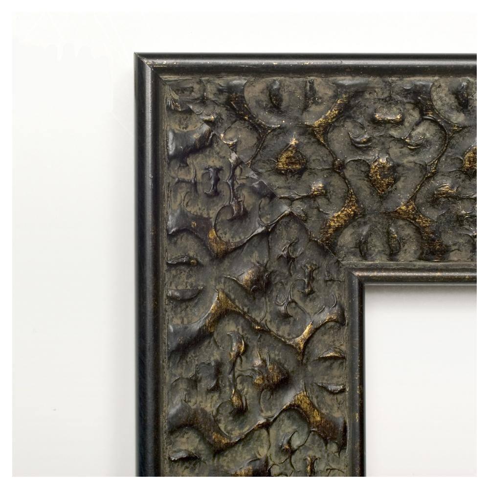 Amanti Art Intaglio Embossed Black Wood Picture Frame Opening Size 11x14 in. (Matted To 8x10 in.)