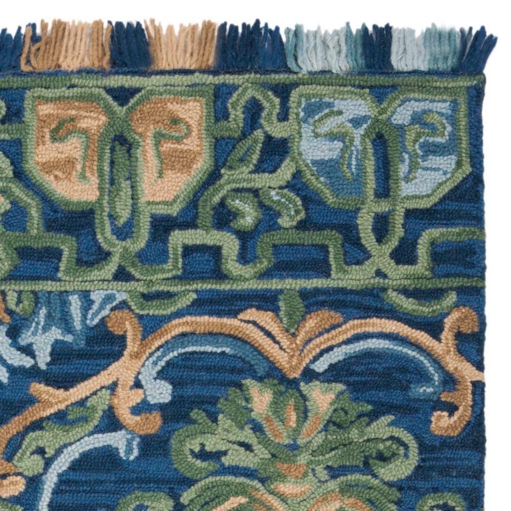 Blossom BLM422 Hand Tufted Area Rug - Navy/Green - 4'x6' - Safavieh.